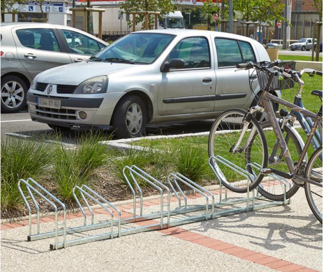 Produktbild Mottez Fahrradständer 6er verzinkt L:237cm,mit Hoch-/Tiefstellung