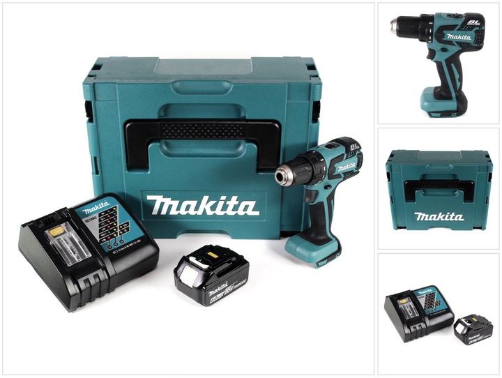 Actual product image Makita DDF 459 RG1J cordless drill driver 18V 45Nm in Makpac + 1x 6.0 Ah battery + charger