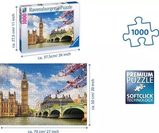 Produktbild Ravensburger Puzzle Big Ben London 1000 Teile 14+(88777) (1000 Teile)