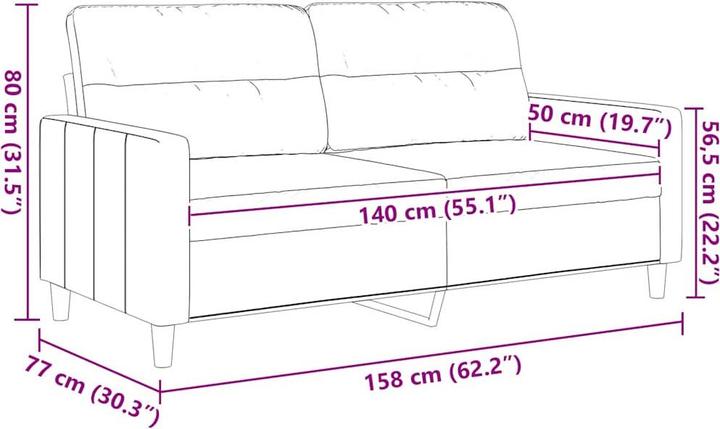 Produktbild vidaXL 2-Sitzer-Sofa (2-Sitzer)