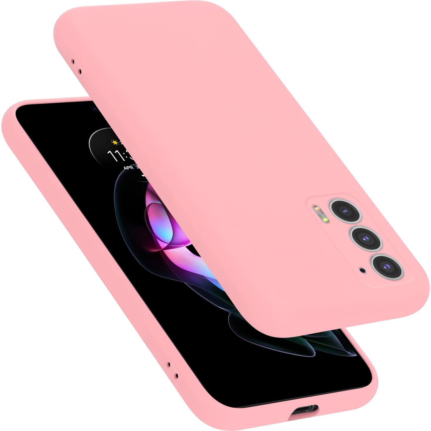 Cadorabo TPU Liquid Silicone Case Hülle für Motorola EDGE 20 (Motorola Edge 20), Smartphone Hülle, Rosa