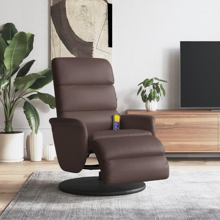 Produktbild VidaXL Massagesessel mit Fussteil Braun Kunstleder,Farbe
