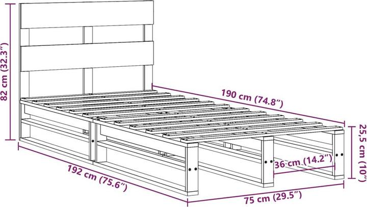 Immagine prodotto VidaXL Letto in legno massiccio Letto in legno Letto pallet testata letto bianco 200x200cm pino (200 x 200 cm)
