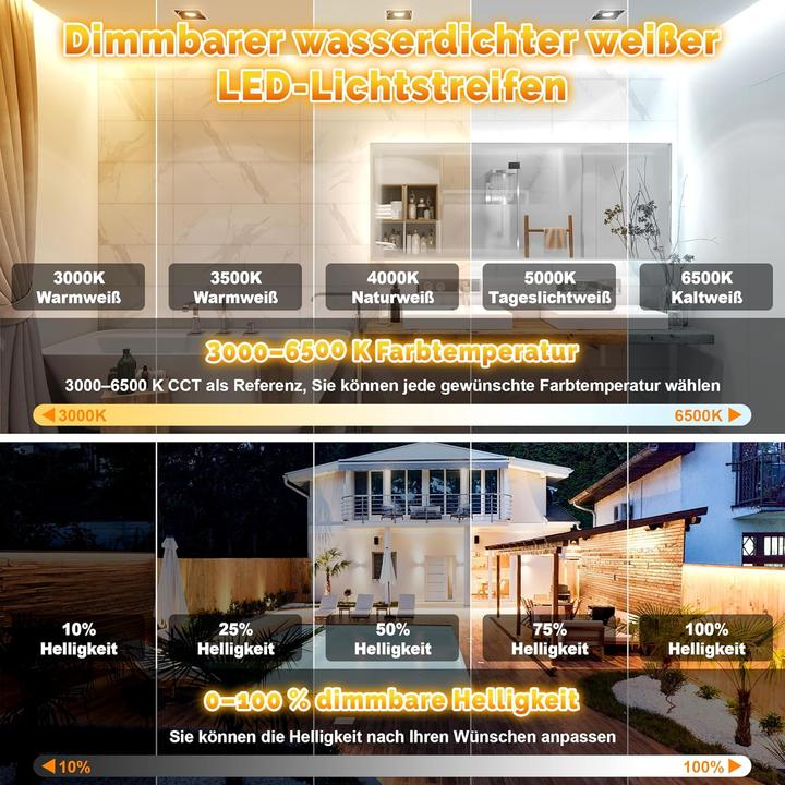 Image du produit Lumina Swiss 30m Set SmartLED Weiss Outdoor IP67 (Blanc froid, Blanc neutre, Blanc chaud, 3000 cm, Extérieur)