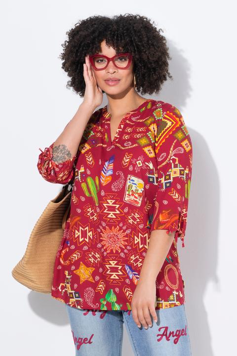 Produktbild Angel of Style Bluse, A-Linie, Western-Muster, 3/4-Ärmel (46)