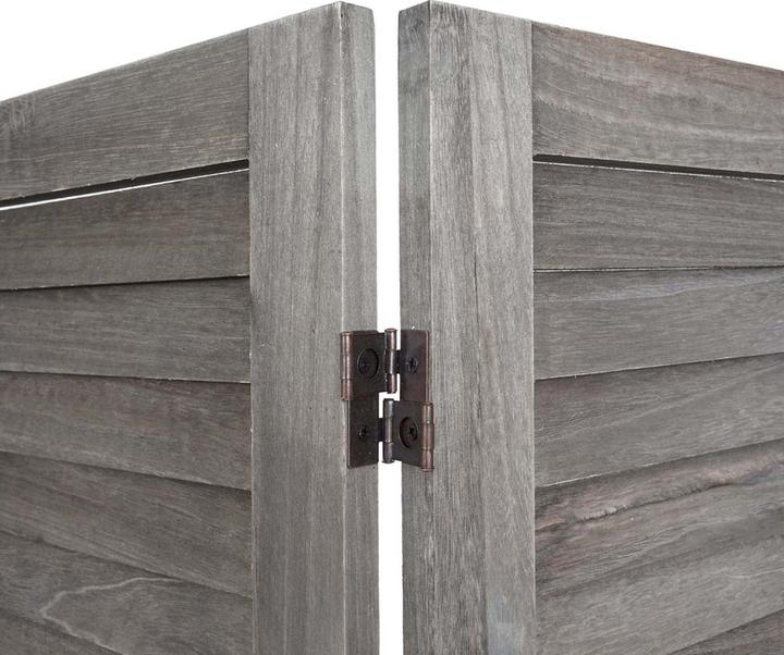 Produktbild Mendler Paravent HWC-G30, Trennwand Sichtschutz Raumteiler, Shabby-Look 170x162cm - grau-braun