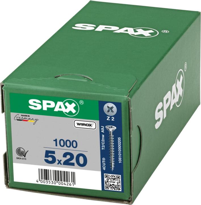 Actual product image Spax Senkmultikopf Kreuzschlitz Z2 Vollgewinde Wirox (1000 Screws per piece, 5 x 20 mm)