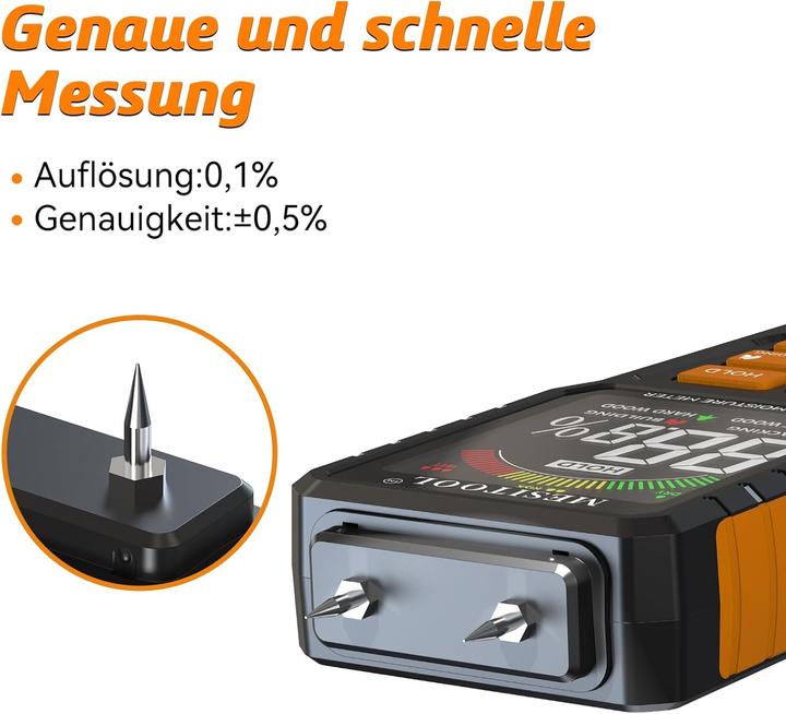 Produktbild Mesitool Holzfeuchtemessgerät mit LCD-Display
