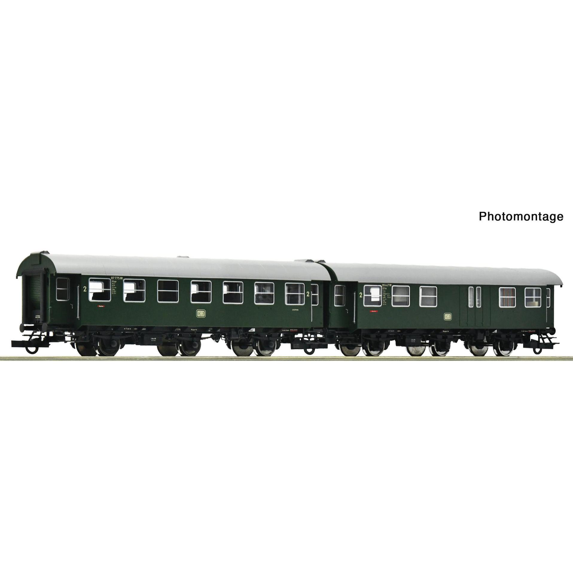 Roco 6200124 H0 2er-Set 2 Umbauwagen der DB Wagen 2. Klasse Gattung B3yge, Wagen (Traccia H0)