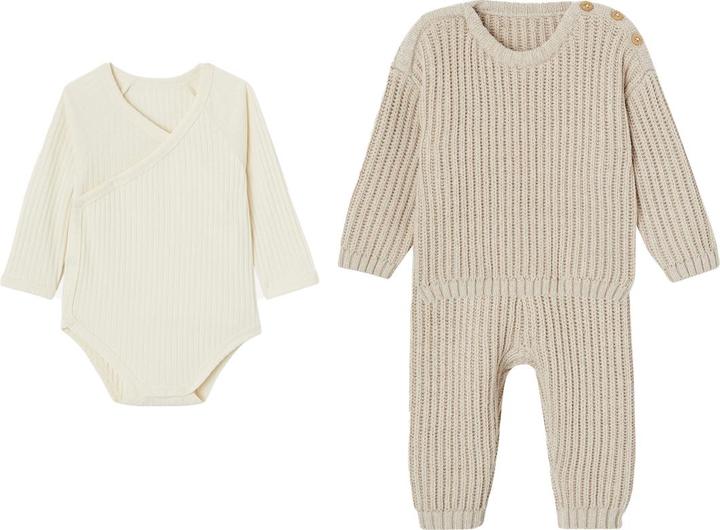 Actual product image Vertbaudet Unisex Baby-Set: Pullover, Strickhose & Wickelbody (50)
