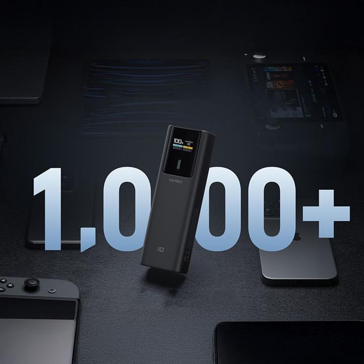 Actual product image Cuktech Powerbank CKPB100PGLBL 150W 10000mAh USB-C USB-A - schwarz (10000 mAh, 150 W, 36 Wh)