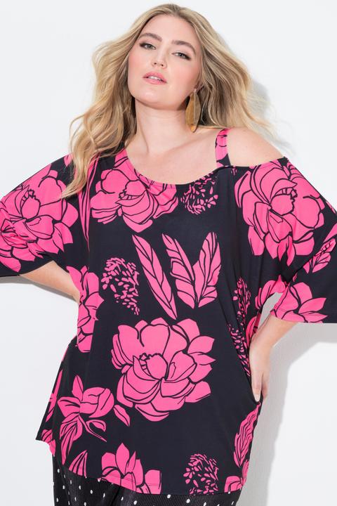 Image du produit Miamoda T-shirt oversize, motif à fleur, découpe à l'épaule (58)