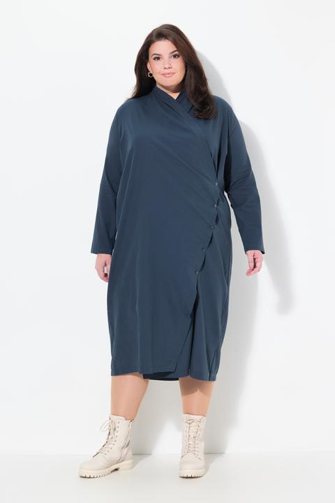 Immagine prodotto Ulla Popken Blusa lunga con effetto incrociato, scollo montante e maniche lunghe (58)