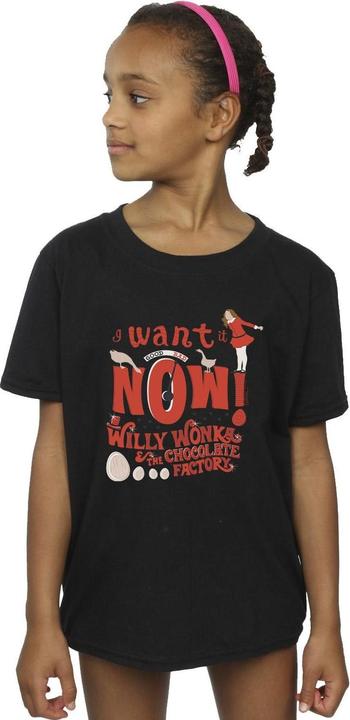 Actual product image Willy Wonka & the Chocolate Factory Girls Verruca Salt I Want It Now Cotton T-Shirt (152, 158)