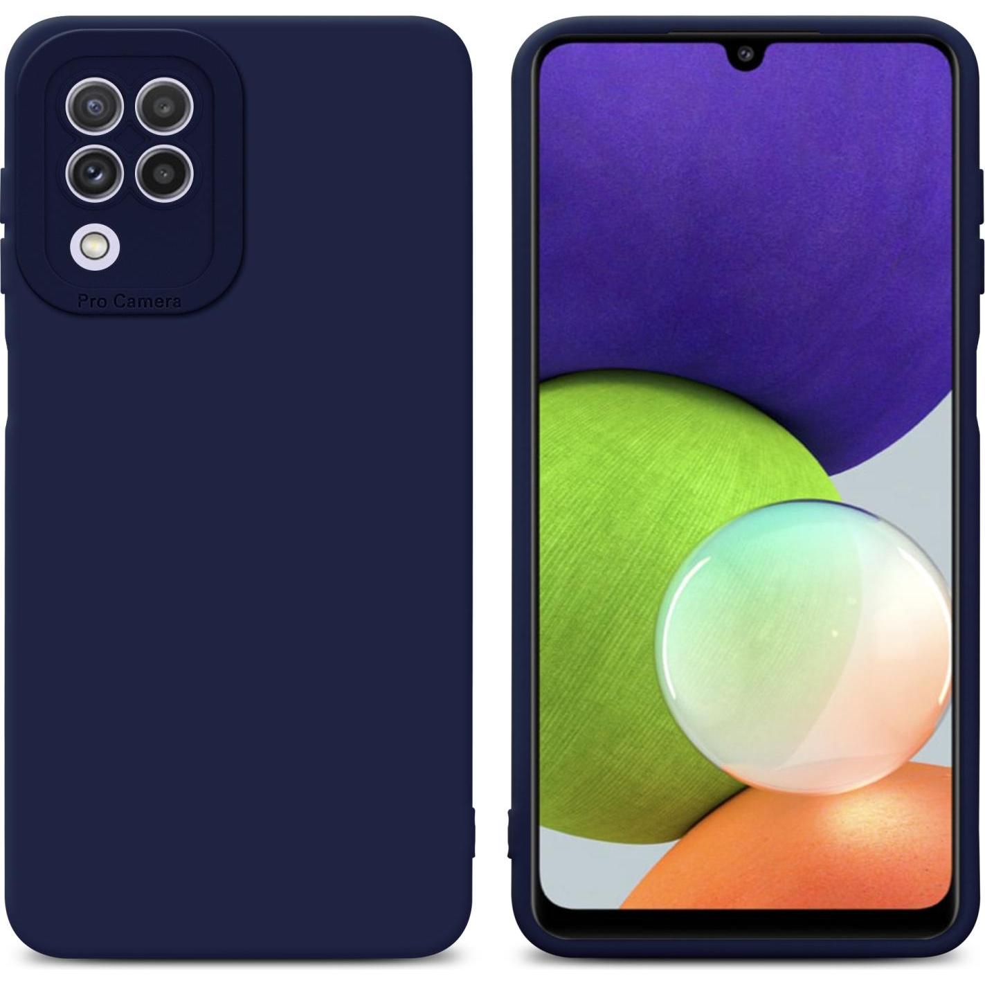 Cadorabo Hülle für Samsung Galaxy A22 4G im TPU Fluid LM162 Style (Samsung Galaxy A22), Smartphone Hülle, Blau