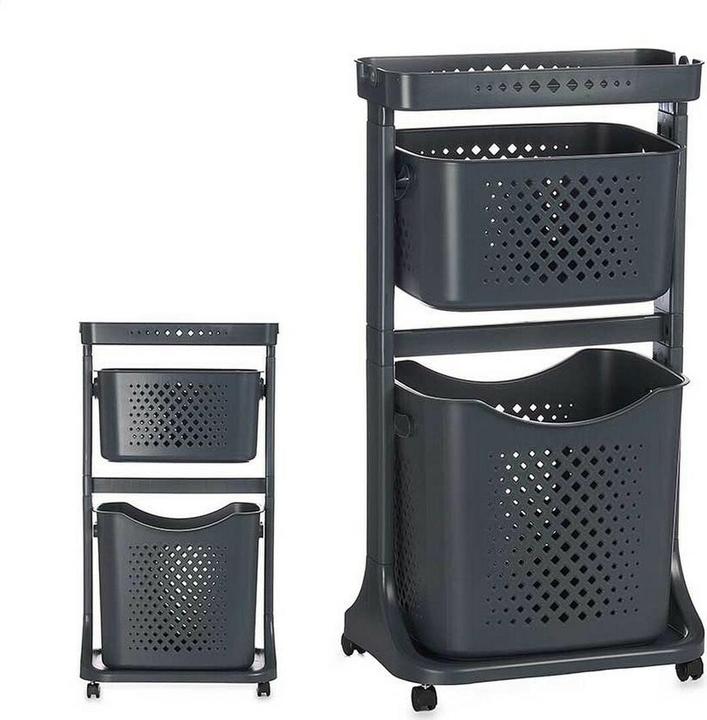Actual product image Kipit plastic closet 2 heights anthracite wheels (25 l)