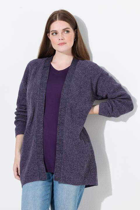 Produktbild Ulla Popken Strickjacke, Rippstrick, offene Form (54)