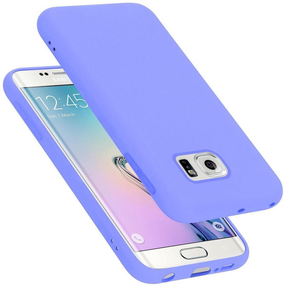 Cadorabo TPU Liquid Silicone Case Cover (Samsung Galaxy S6 Edge), Smartphone Hülle, Violett