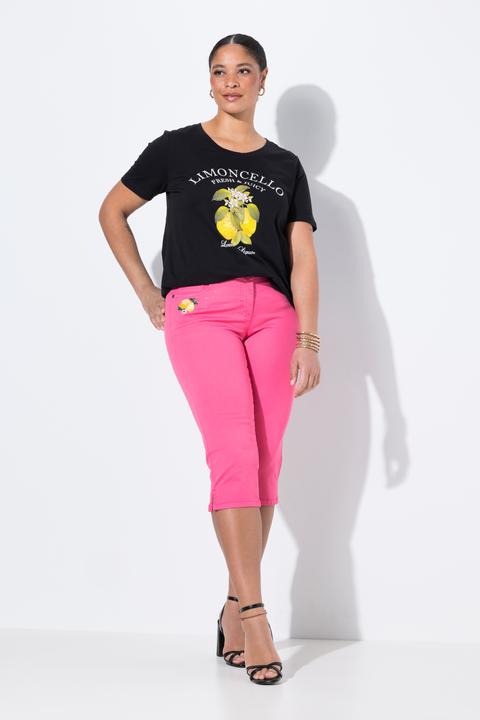 Image du produit Miamoda 3/4-Caprijeans Carrie, Zitronen-Stickerei, Glitzersteinchen (54)