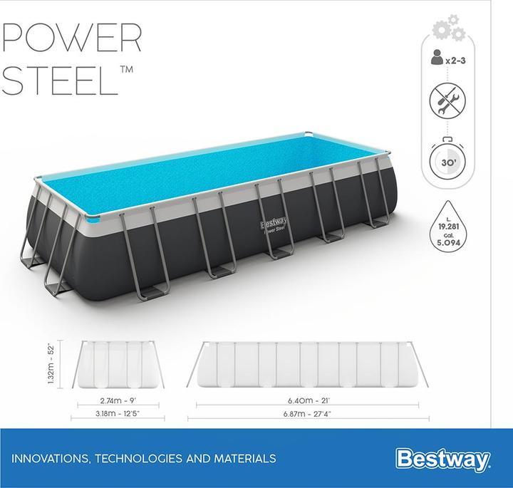Immagine prodotto Bestway Power Steel Piscina 640x274x132cm (640 x 274 x 132 cm)