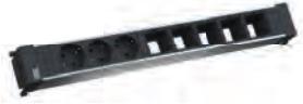 Produktbild Bachmann 909.0027 - 3 AC-Ausgänge - Indoor - Typ G (BS 1363) - Typ G - Aluminium - Schwar (3 x, CEE 7/3, BS 1363)