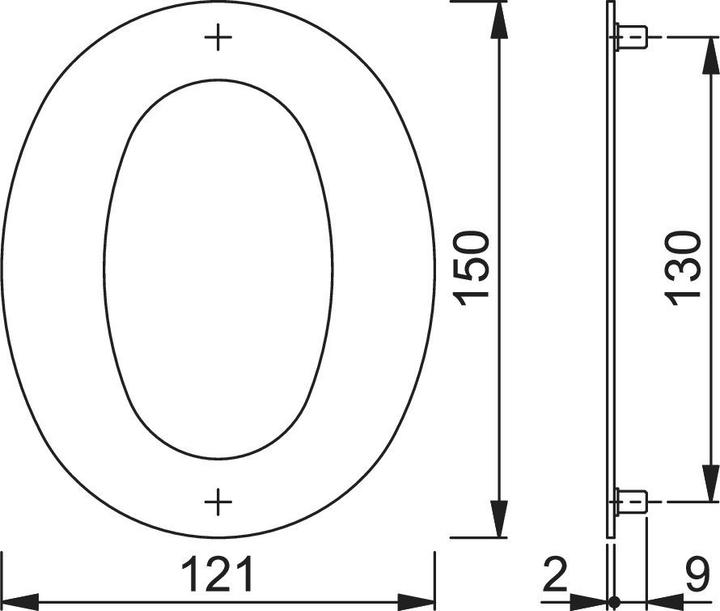 Immagine prodotto Magni Numero civico cifra 0 in acciaio inox