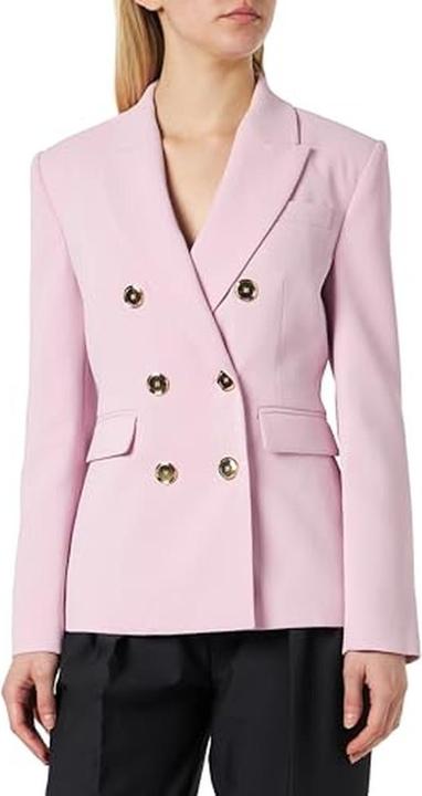 Pinko Granat Crêpe Stretch Jacket with Metallic Button (44)