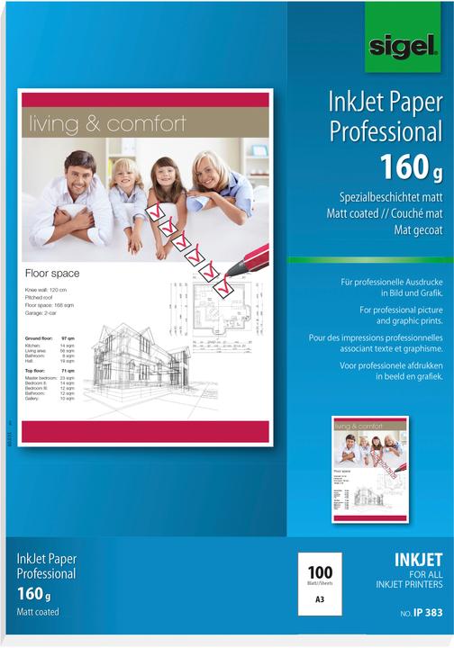 Produktbild Sigel Inkjet Professional (160 g/m², A3, 100 x)
