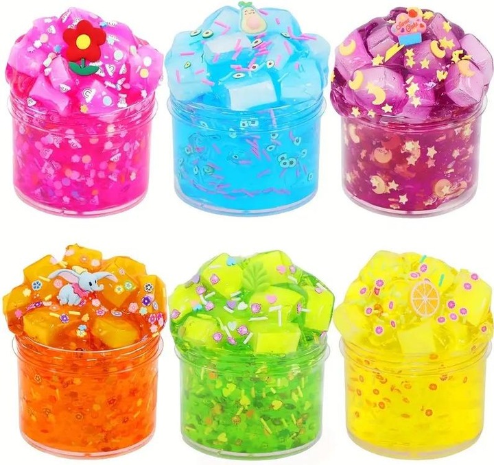 Produktbild Splash & Fun 6 Stück klarer Slime-Kit mit vielen Charms