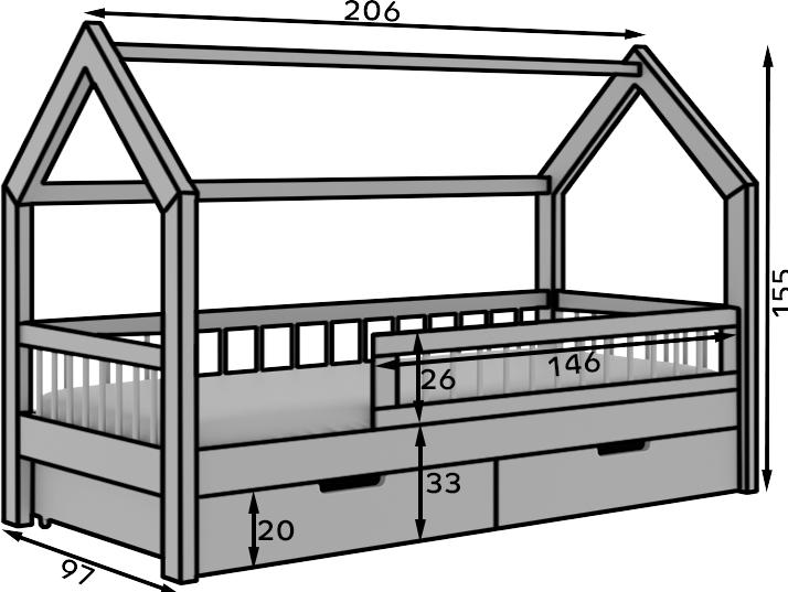 Produktbild ADRK Furniture Hausbett Galicja mit Matratze