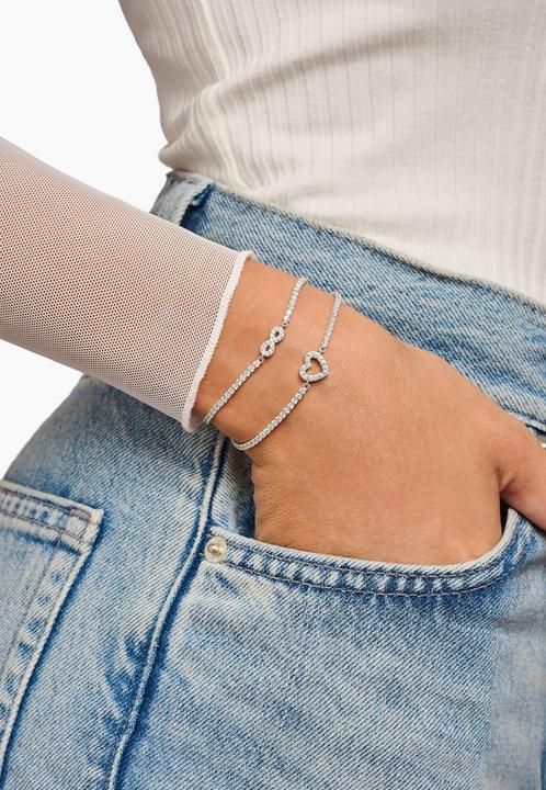 Immagine prodotto Thomas Sabo Bracciale tennis Infinity con pietre bianche in argento (19 cm, Argento 925 riciclato)