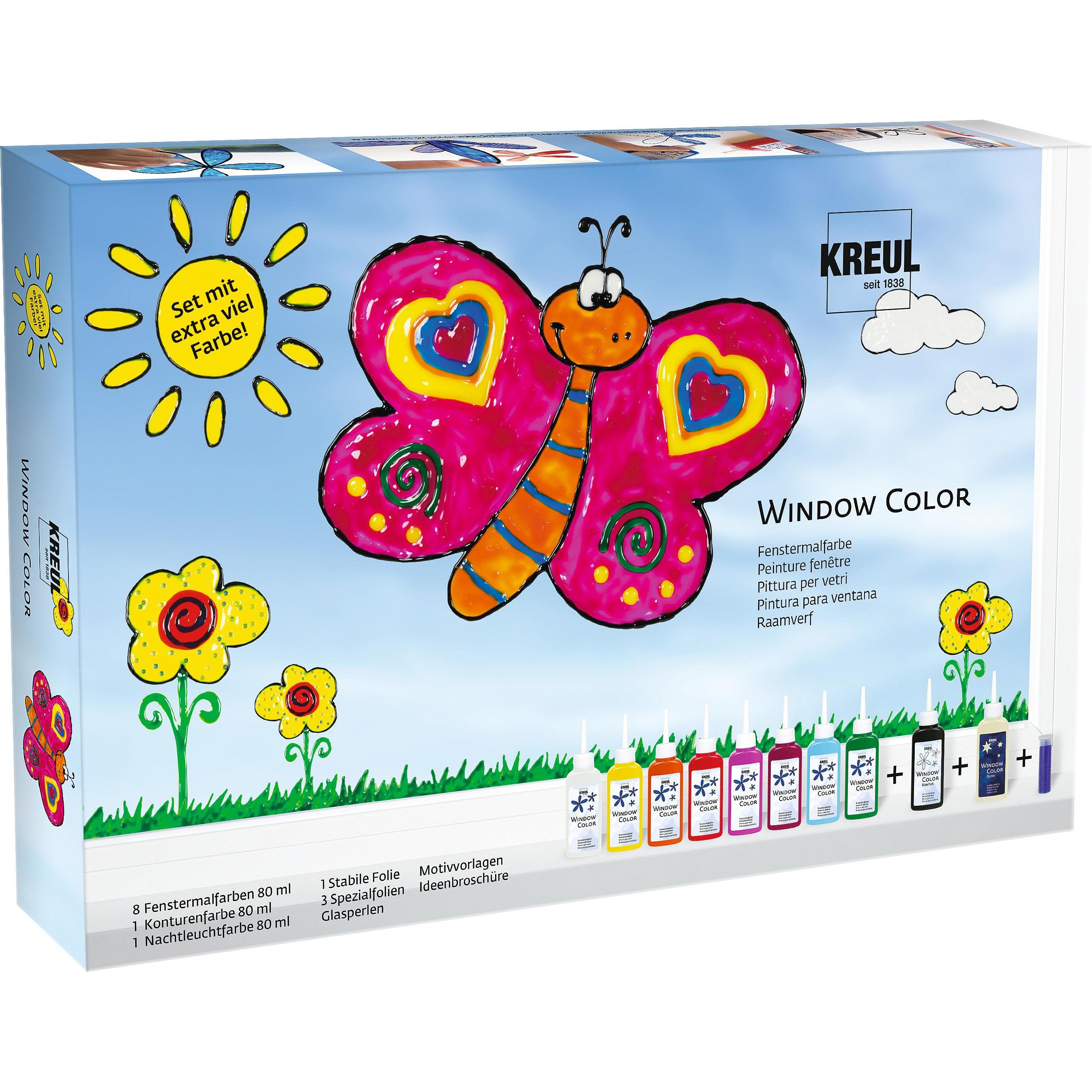 Thumbnail - Kreul, Künstlerfarbe + Bastelfarbe, Window Color Set Extra (Mehrfarbig, 800 ml)