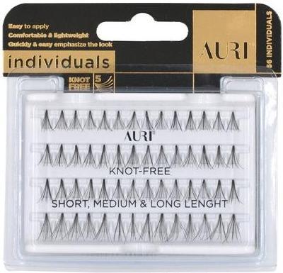 Actual product image Auri Individuals Mix Artificial Eyelashes Clusters Without Strips Short Medium Long 56 Pieces (Artificial eyelashes)