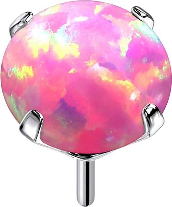 Image du produit Star Piercing Threadless argent avec opale rose sertie (Titane, sans laiton)