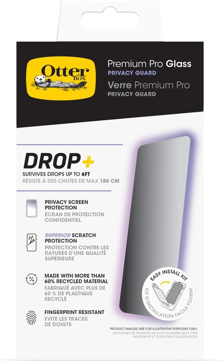 Image du produit OtterBox Premium Pro Glass Privacy Screen Protector (1 pièce(s), Apple iPhone 16)