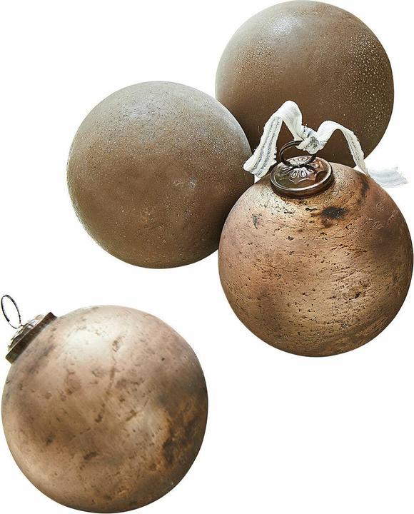 Actual product image Loberon Christmas decorations set of 4 Ophraine brown/copper (4 -part)