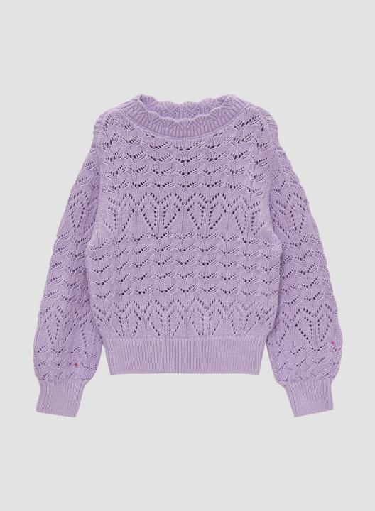 Produktbild s.Oliver Strickpullover Loose-Fit-Pullover mit Ajour-Muster (98)