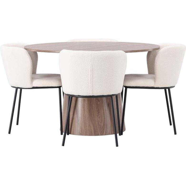 Ebuy24, Esstisch, Essgruppe Lanzo 18 (5-teilig) (120 x 75 x 120 cm)