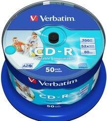 Image du produit Verbatim CD-R, 52x, 700MB, 50 broches, imprimable (50 x)