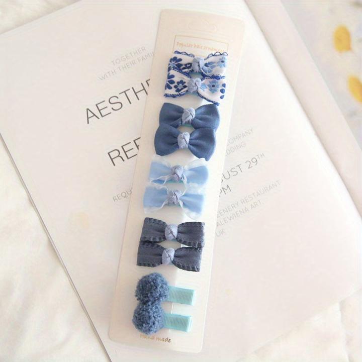 Immagine prodotto Activity Board 10pcs/set Accessori per capelli da principessa - Fermagli per capelli con fiocco a pois floreali e (Set di cravatte per capelli)