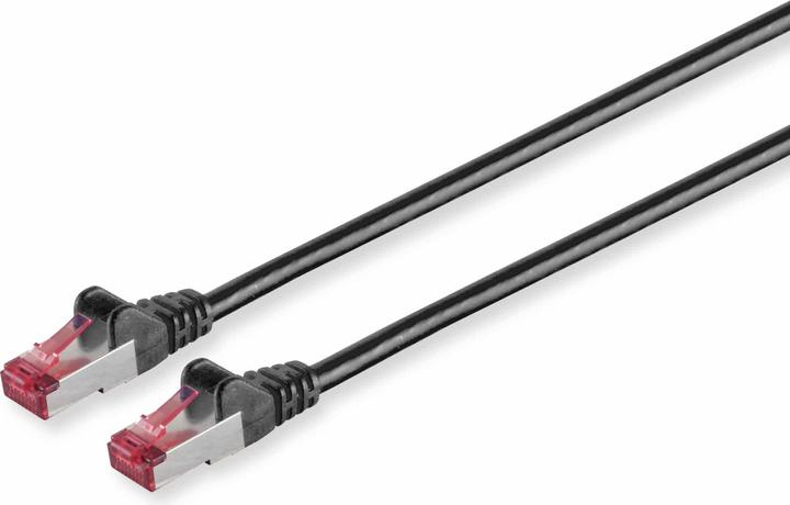 Produktbild S-Impuls CAT.6a Netzwerkkabel, S/FTP, PIMF, halogenfrei, schwarz, 0,15 m (CAT6a, 0.15 m)