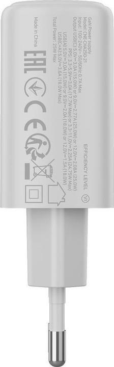 Actual product image Canyon Adapter charger OnCharge 250 25W 1xPD 1xQC EU White (25 W, 2 ports)