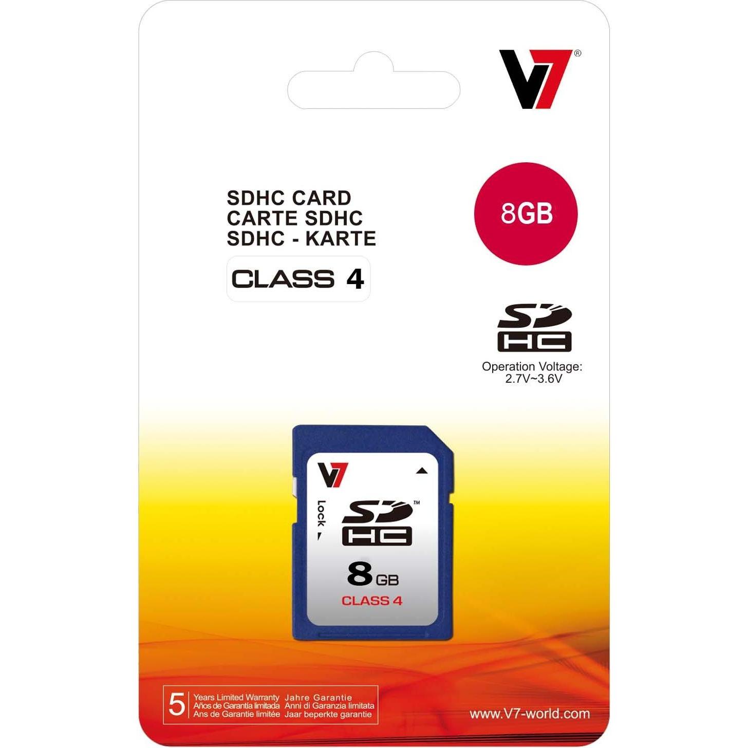 Thumbnail - V7 Sdhc 8gb (8 GB, SDHC), Speicherkarte, Blau