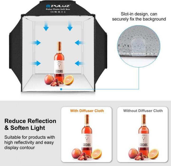 Image du produit Puluz Folding Studio Shooting Tent Soft Box (Boîtier d'enregistrement)