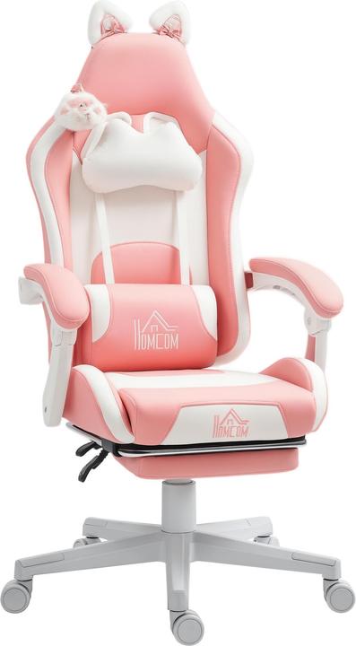 Homcom Gaming-Stuhl Kunstleder Rosa