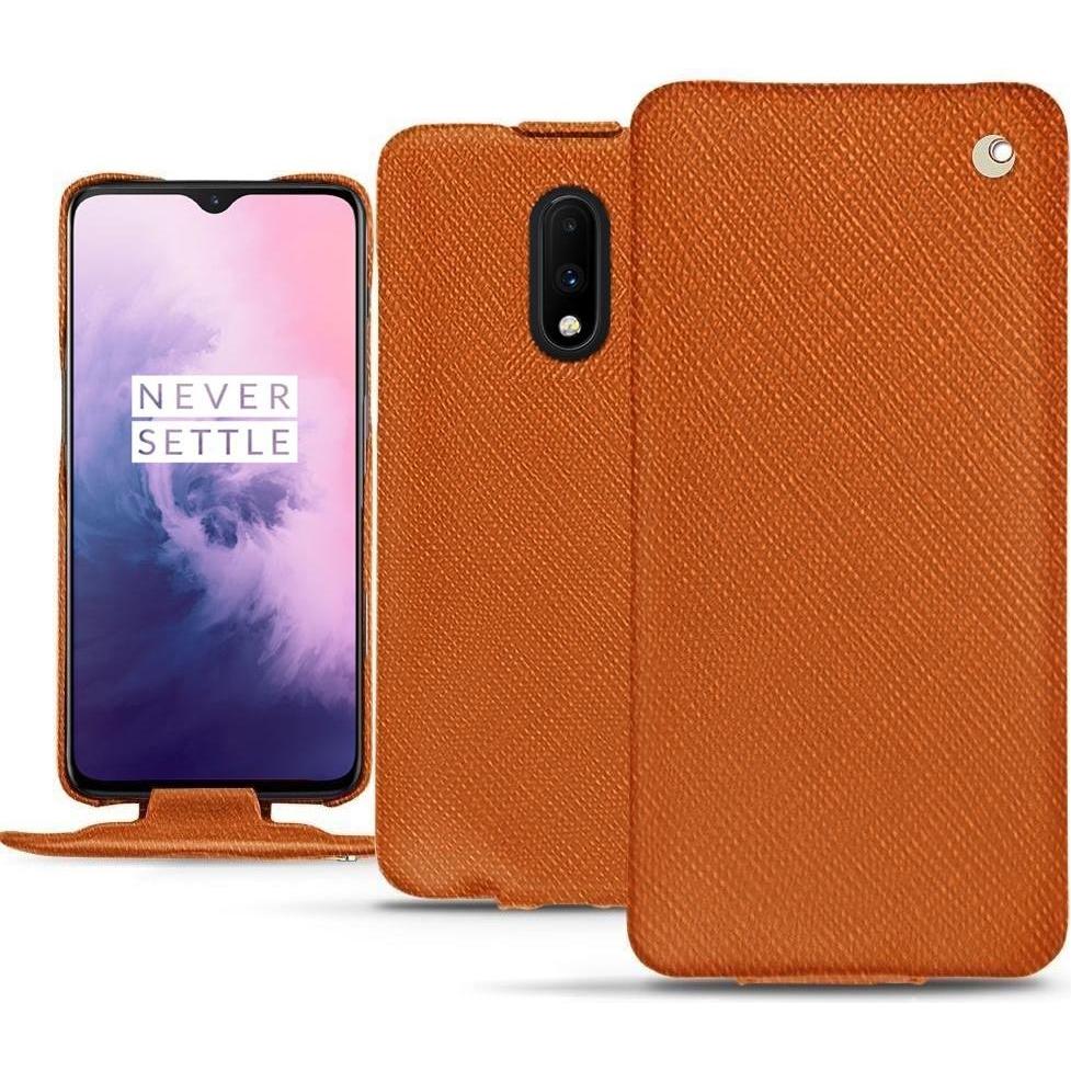 Noreve Lederschutzhülle vertikal (OnePlus 7), Smartphone Hülle, Orange
