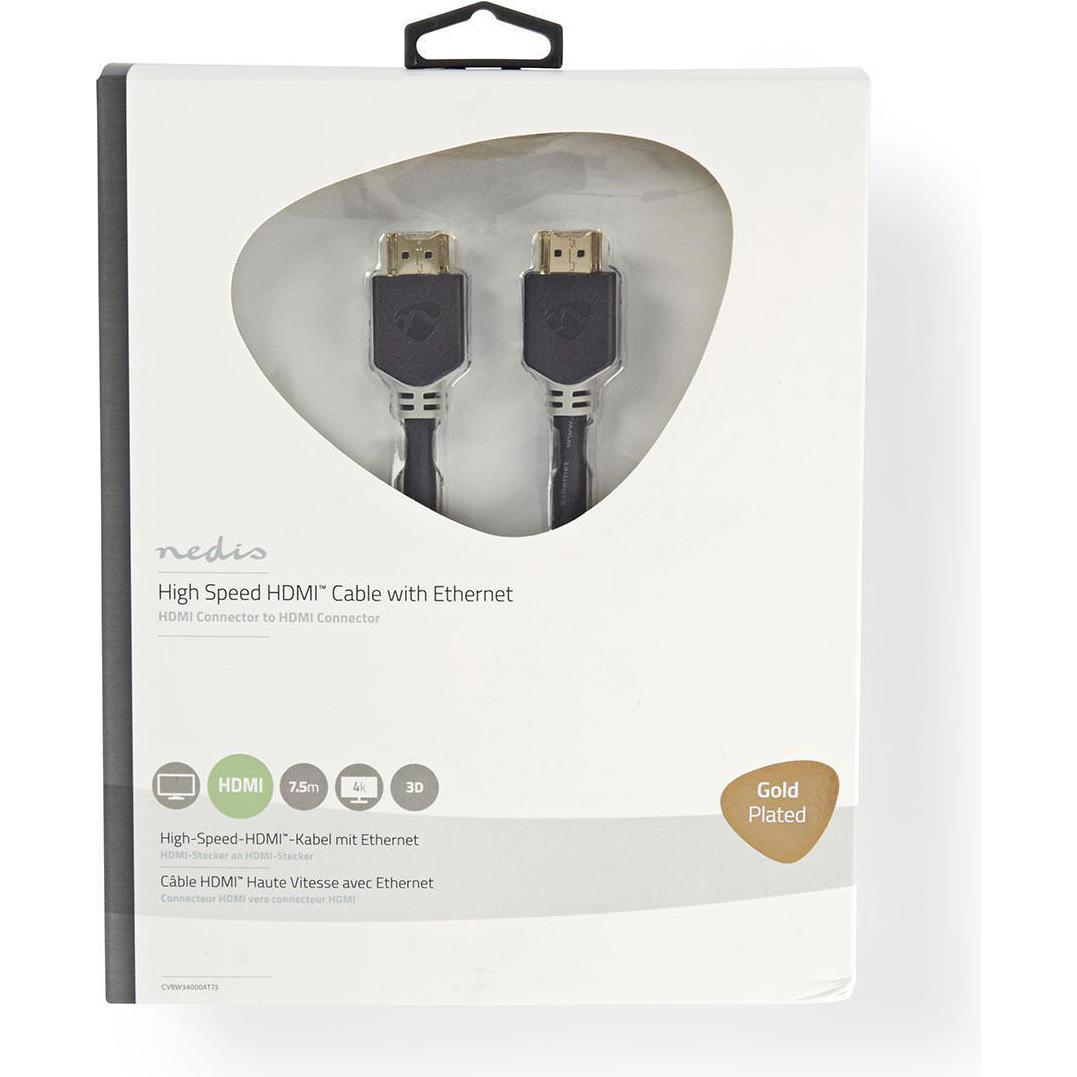 Thumbnail - Nedis Videokabel mit Ethernet, HDMI Stecker (7.50 m, HDMI), Video Kabel