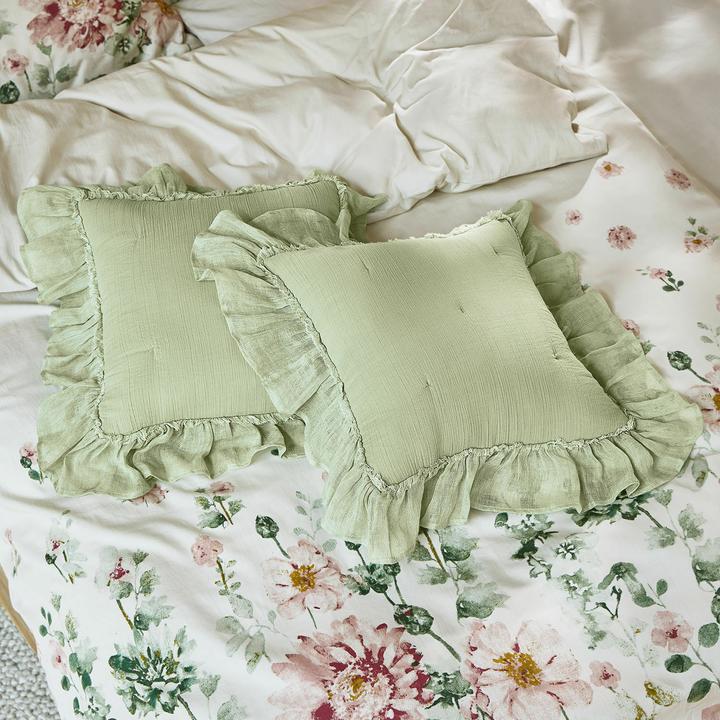 Actual product image Loberon Kissenhülle 2er Set Martone grün (40 x 40 cm)
