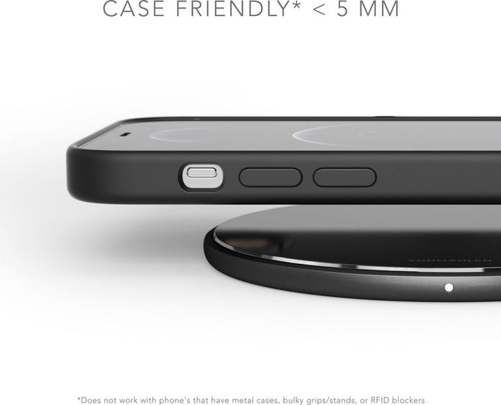 Produktbild Vonmählen Aura - The Wireless Charging Pad (USB-C to USB-A cable included) - Acrylic Glass Black