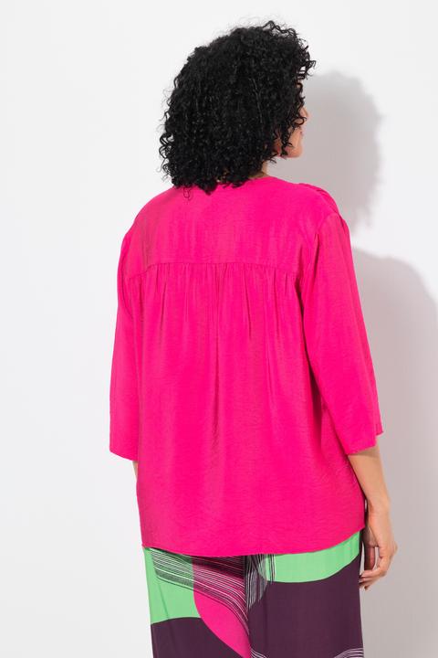 Immagine prodotto Ulla Popken Blusa dal taglio oversize con scollo a tunica e maniche a 3/4 (62)